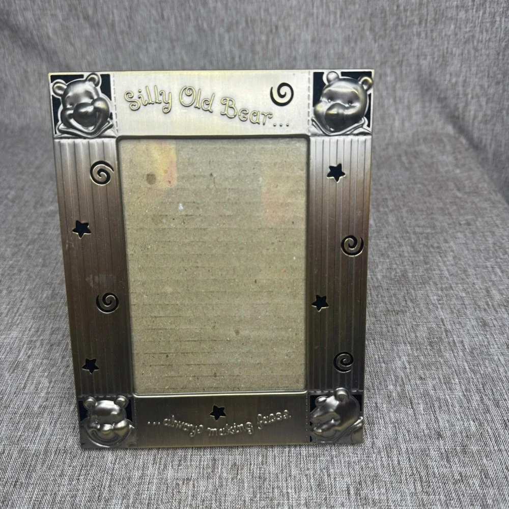 Disney Winnie the Pooh Silly Old Bear Antique Brass Metal Picture Frame 3